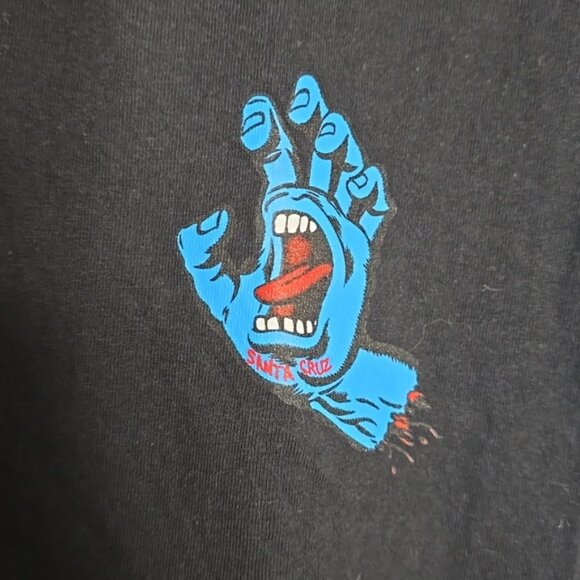Santa Cruz Black Graphic Cutoff Tshirt Size Medium - Picture 4 of 7